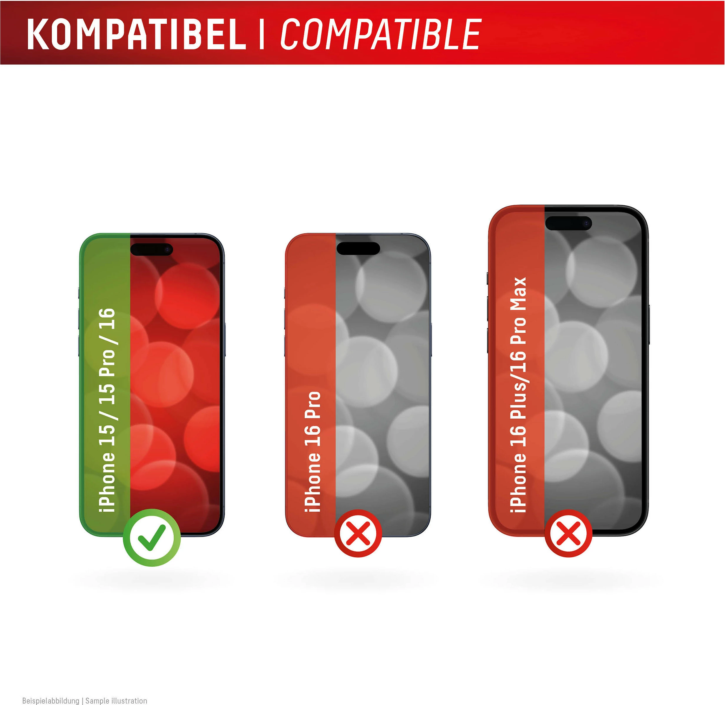 Xham mbrojtës Displex Real Glass për iPhone 15/15 Pro/16, 10H, transparent
