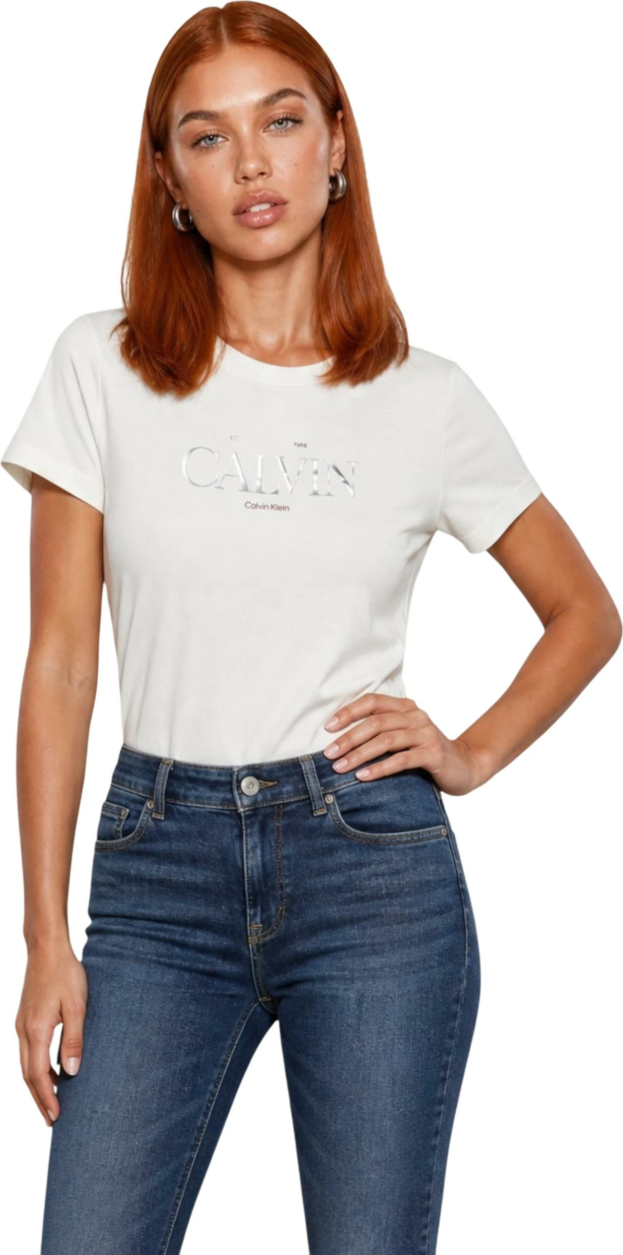 Maicë për femra Calvin Klein Jeans LV047G806G, krem [Madhësia: S]