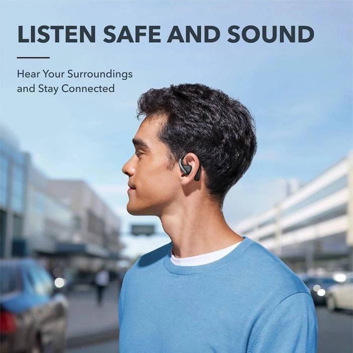 Kufje wireless Anker Soundcore AeroFit A3872G11, Bluetooth 5.3, IPX7, 11+42 orë, të zeza, set me kuti karikimi