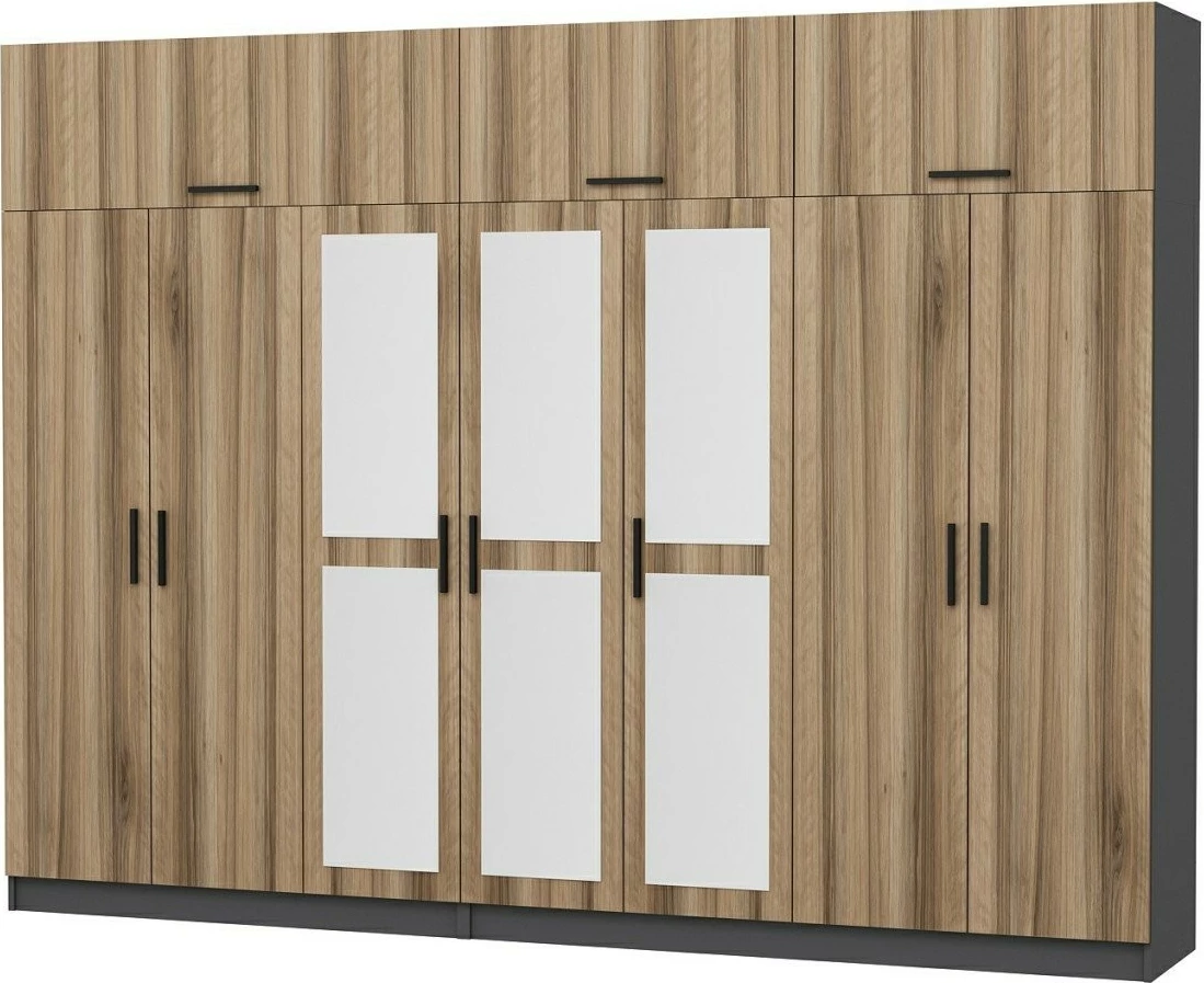 Dollap Skye Decor, ngjyrë arre dhe antracit, 315x235x52cm