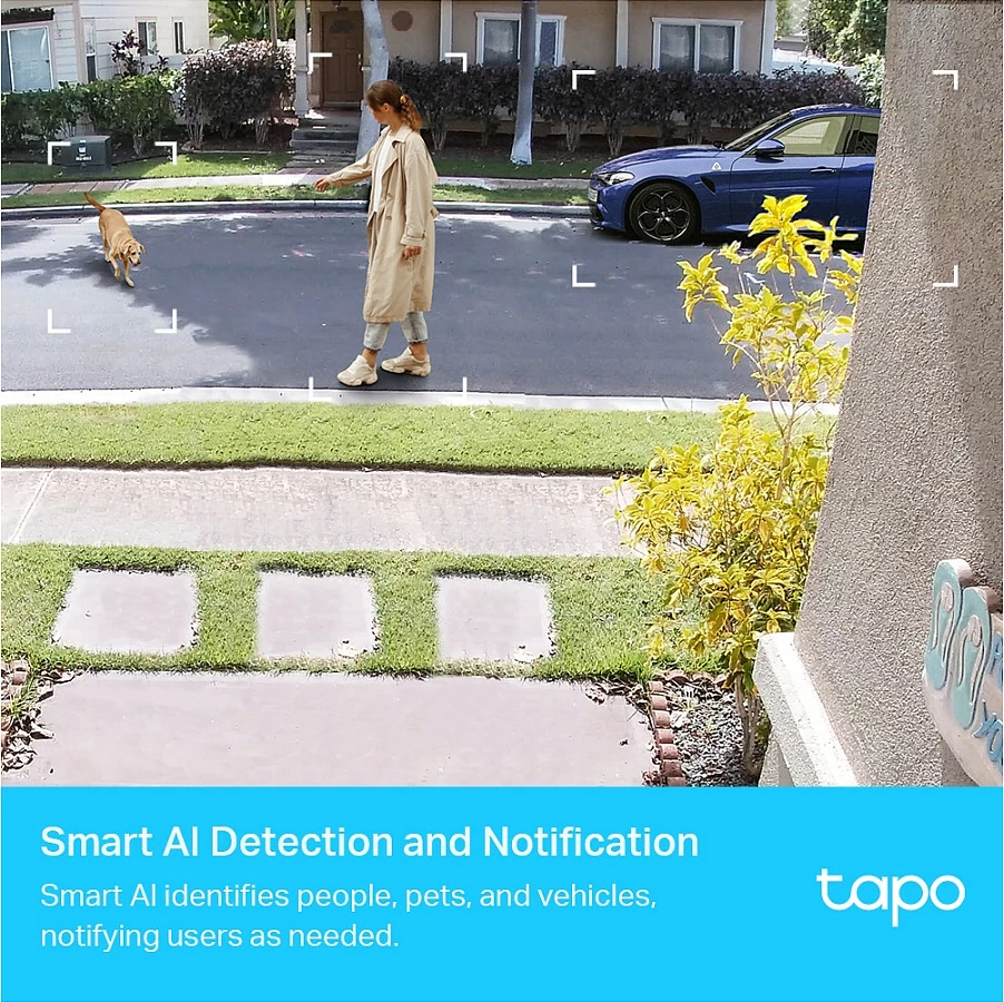 Kamerë sigurie TP-Link Tapo, sistem pa kabllo 1 kamerë me hub, 2K QHD, Wi-Fi, IP65, bateri, audio 2-drejtimësh, e bardhë