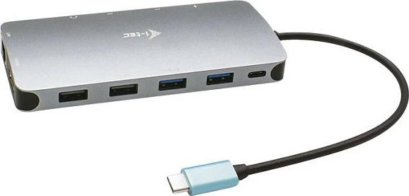 Stacion dokimi USB-C i-tec Metal Nano 3x Display, HDMI + 2x DisplayPort, LAN, PD 100W, i argjendtë