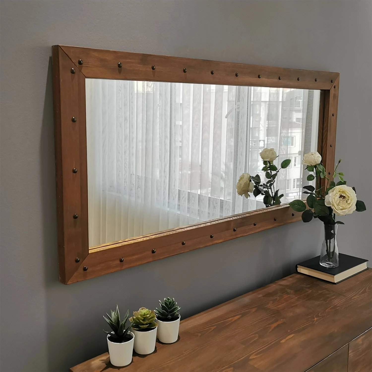 Pasqyrë Hanah Home, ngjyrë arre, Z11050CV, 110x50x3 cm