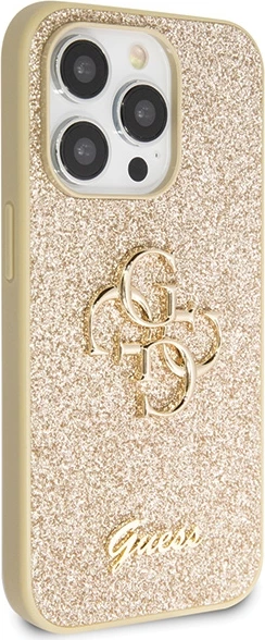 Mbështjellës Guess Glitter Script Big 4G për iPhone 14 Pro, Ari