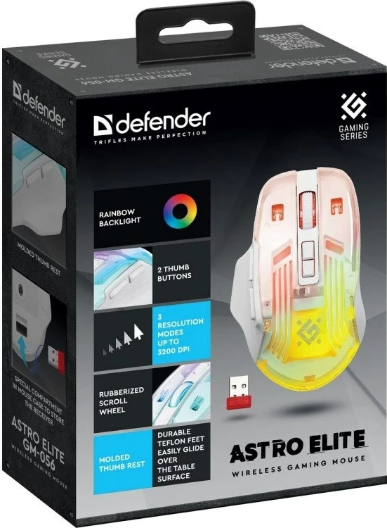 Maus Defender GM-056 Astro Elite, 3200 DPI, i bardhë