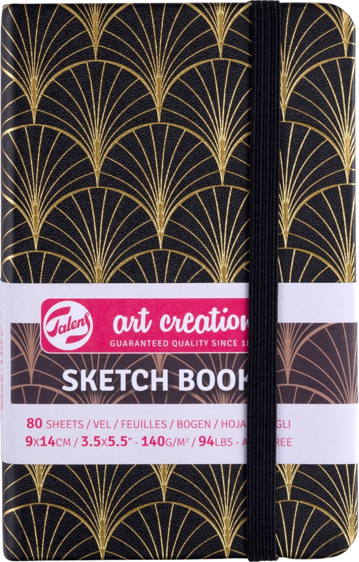 Talens Art Creation Sketch Book – Black &amp; Gold (9 × 14 cm)
