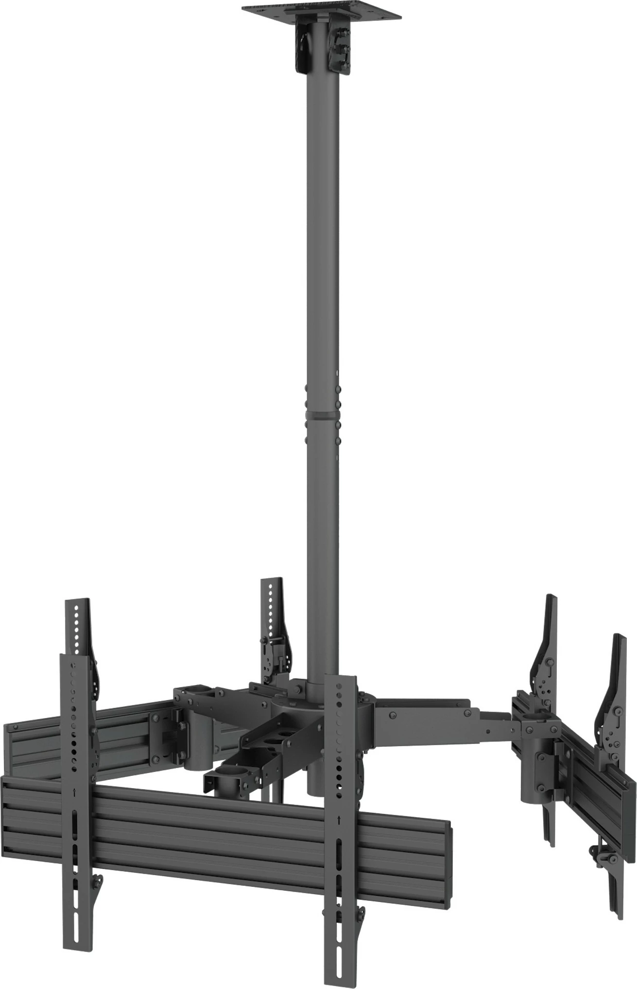 Mbajtës tavani për 3 TV, Equip, 32-65 inç, 90 kg, i zi