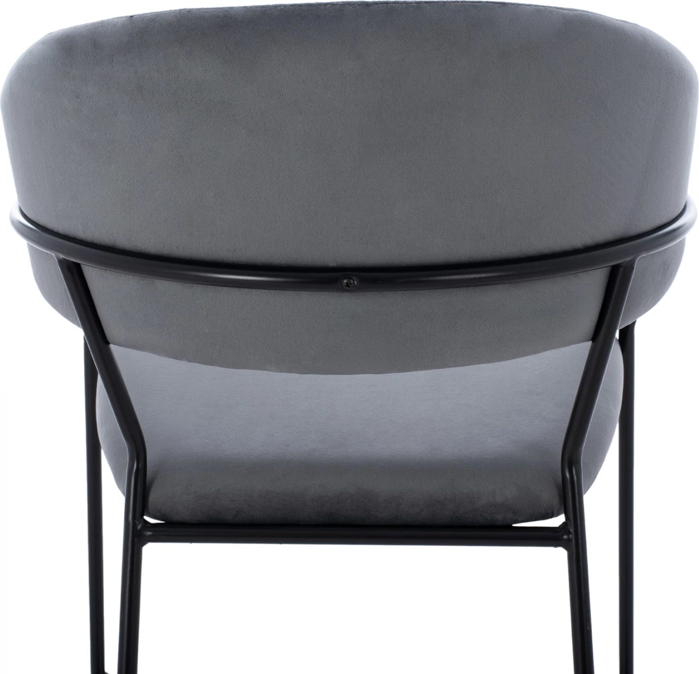 Karrige për bar, lartësi mesatare, ΗΜ8734.01, kadife gri me kornizë të zezë, 60x55x100 cm, set prej 2 copë