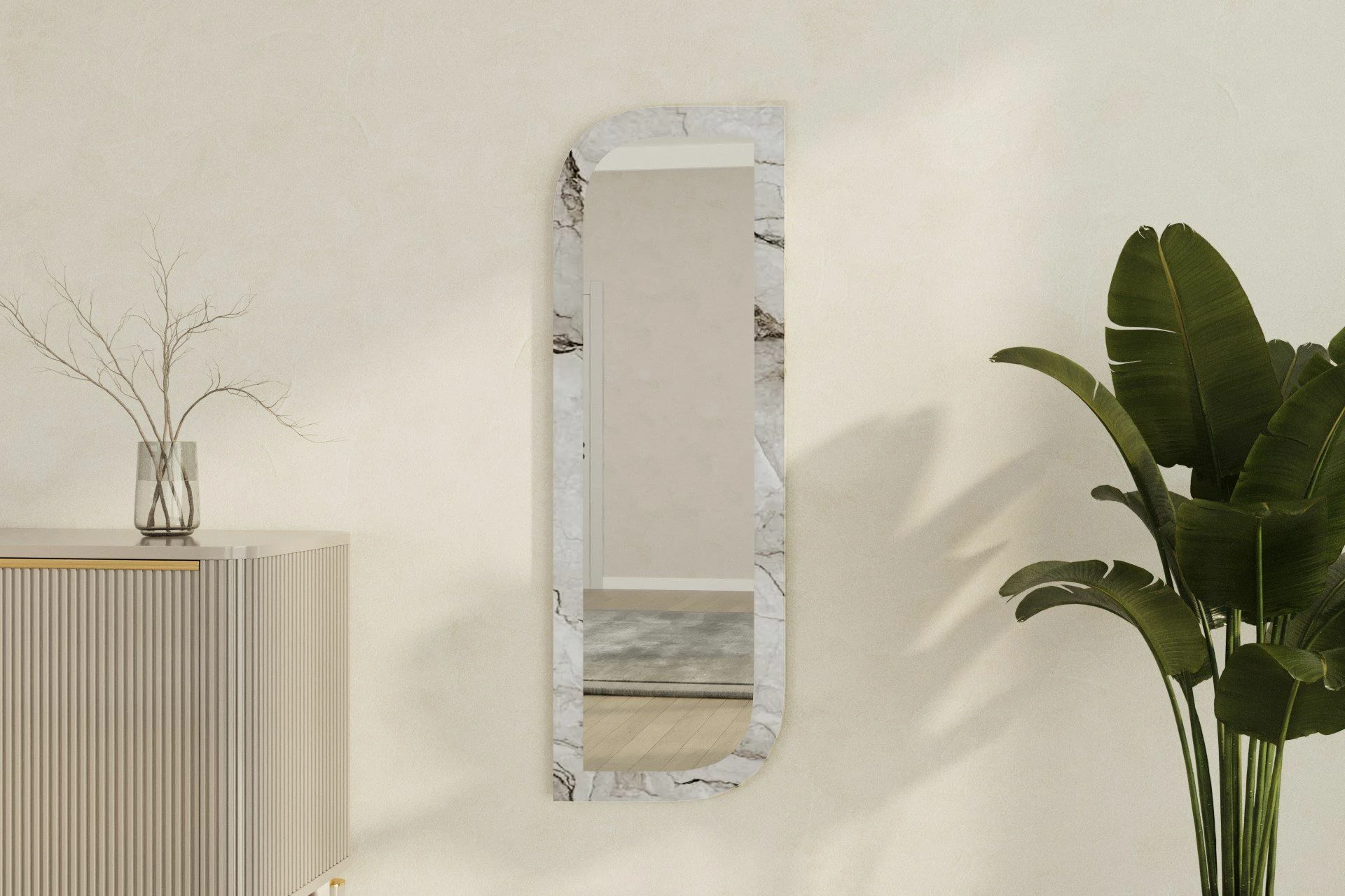 Pasqyrë Hanah Home, Arni, ngjyrë Ephesus dhe mermeri, 40x120cm