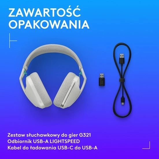 Kufje Logitech G321, wireless, Bluetooth, të bardha