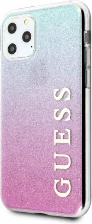 Kapak telefoni Guess GUHCN58PCUGLPBL për iPhone 11 Pro, rozë/kaltër