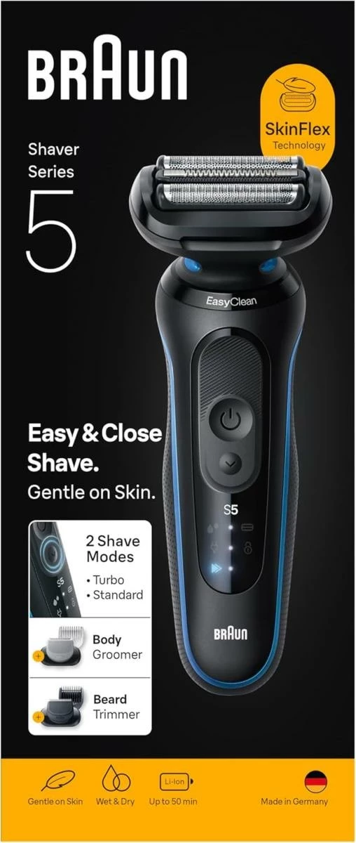 Makinë rroje Braun Series 5 52-B1650S, Wet&Dry, 3 tehe, blu