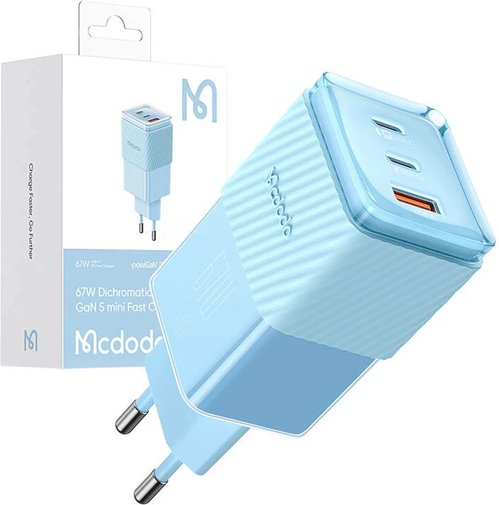 Karikues Mcdodo CH-1503, 67W, 2x USB-C, USB-A, blu