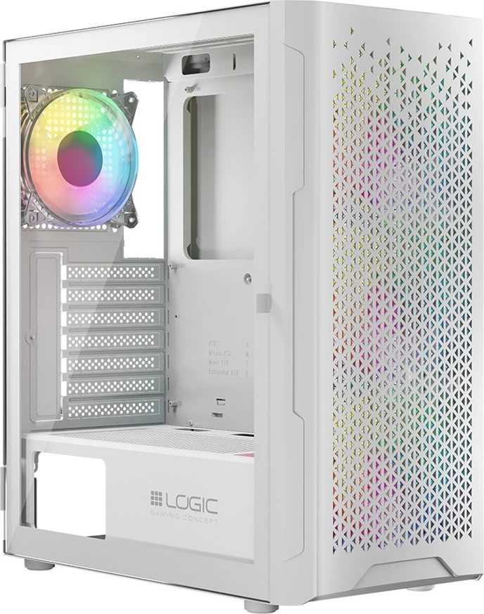 Kasë LOGIC ARAMIS ARGB MINIDI USB 3.0, e bardhë