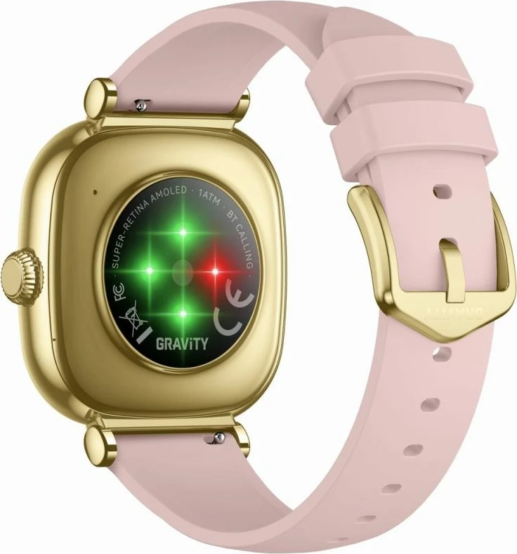Smartwatch për femra Gravity GT32-1, gold me rrip rezervë rozë
