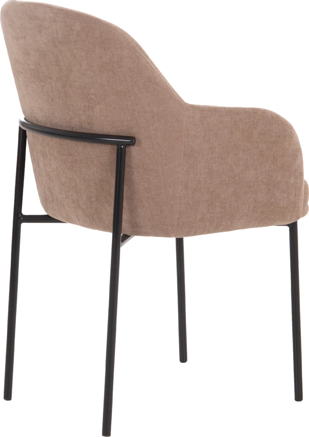 Set 2 karriga ngrënieje MANIDO, material taupe, këmbë metalike të zeza, 55x62x88cm