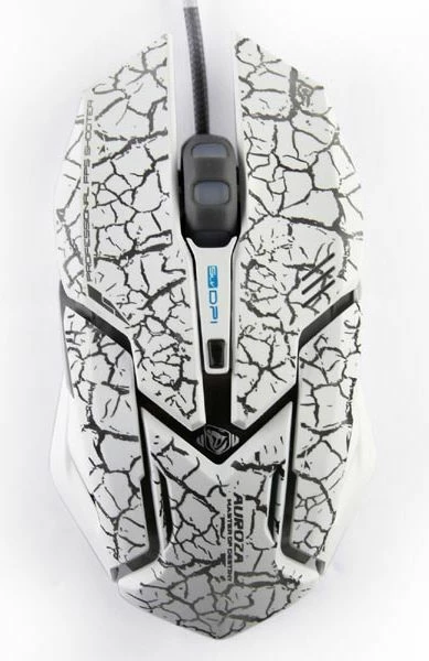 Maus gaming E-Blue Auroza EMS639WHCA-IU, 4000 DPI, USB me kabllo 1.8 m, 6 butona, RGB, bardhë
