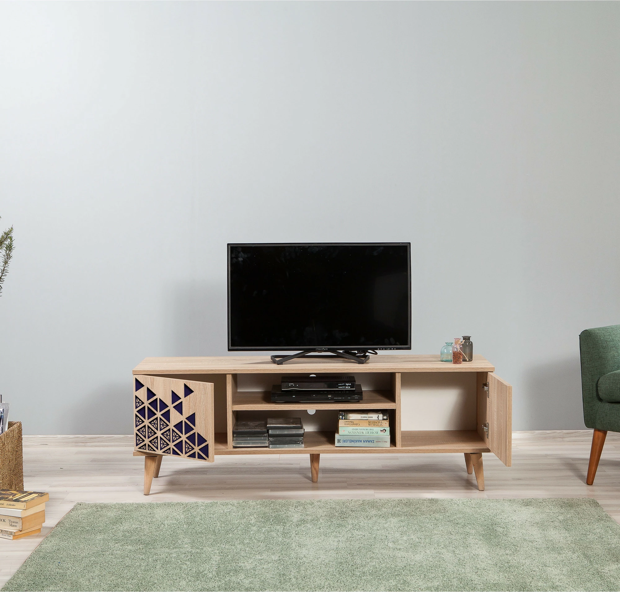 Komodë TV Skye Decor, ngjyrë lisi Sonoma, Truva-123