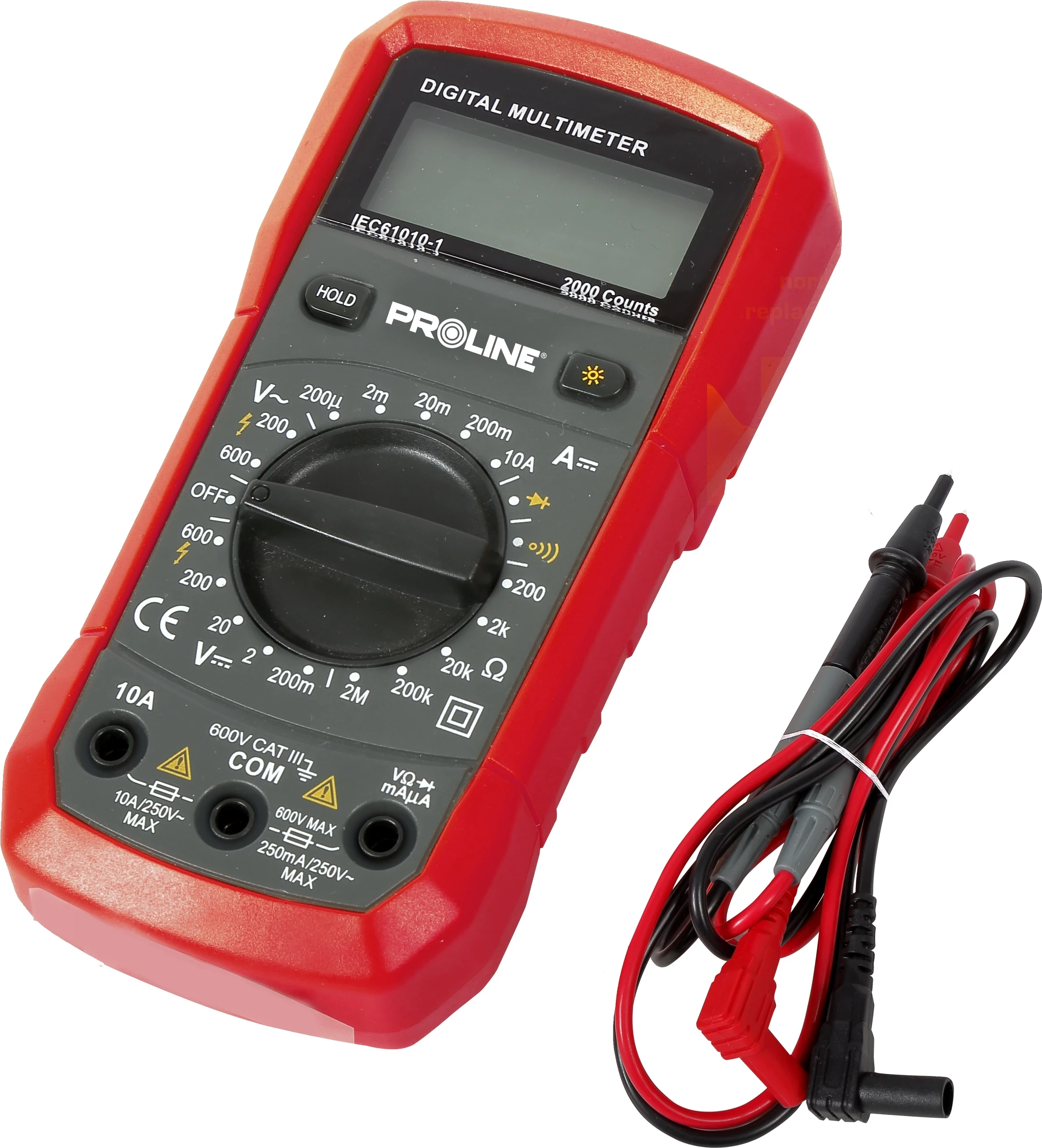 Multimetër digjital Proline 15186 600V 10A, i kuq