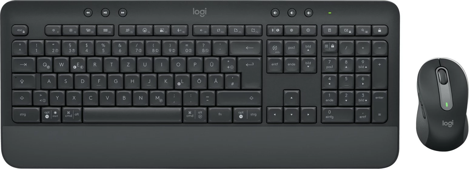 Kombo Logitech Signature MK650 për Biznes, Wireless, Bluetooth, Membranë, QWERTZ, Grafit, Maus i përfshirë