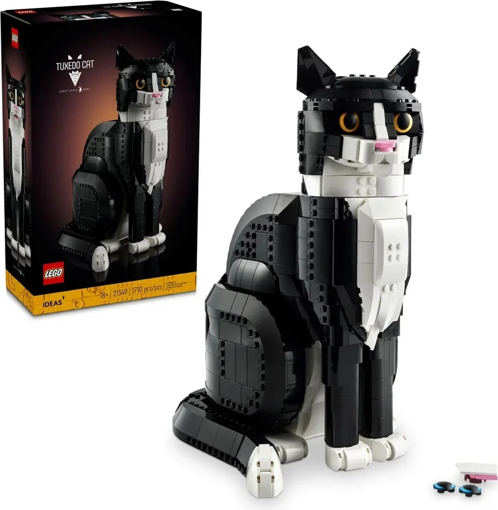 Set LEGO IDEAS 21349 Tuxedo Cat, për të rritur, Bardhë e Zi