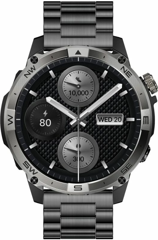 Smartwatch Gravity GT46-2, rrip silikoni dhe byzylyk çeliku, të zeza/blu