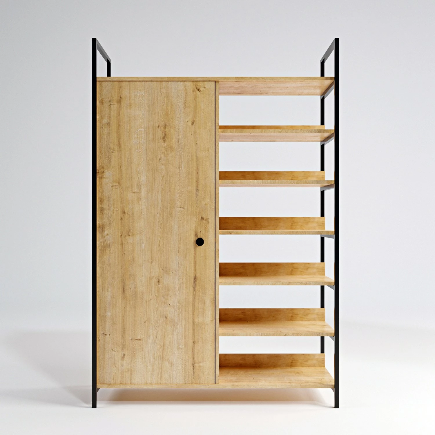 Dollap modern, ngjyrë lisi, këmbë metalike, Skye Decor Ruzgar L613, 100x180x40cm