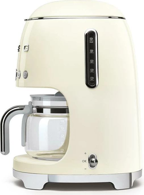 Makinë kafeje SMEG DCF02CREU, rezervuar uji 1.2–1.6 L, krem