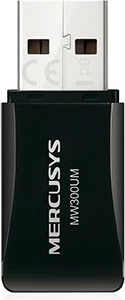 Kartë rrjeti WiFi USB TP-LINK Mercusys MW300UM, 300Mb/s, e zezë