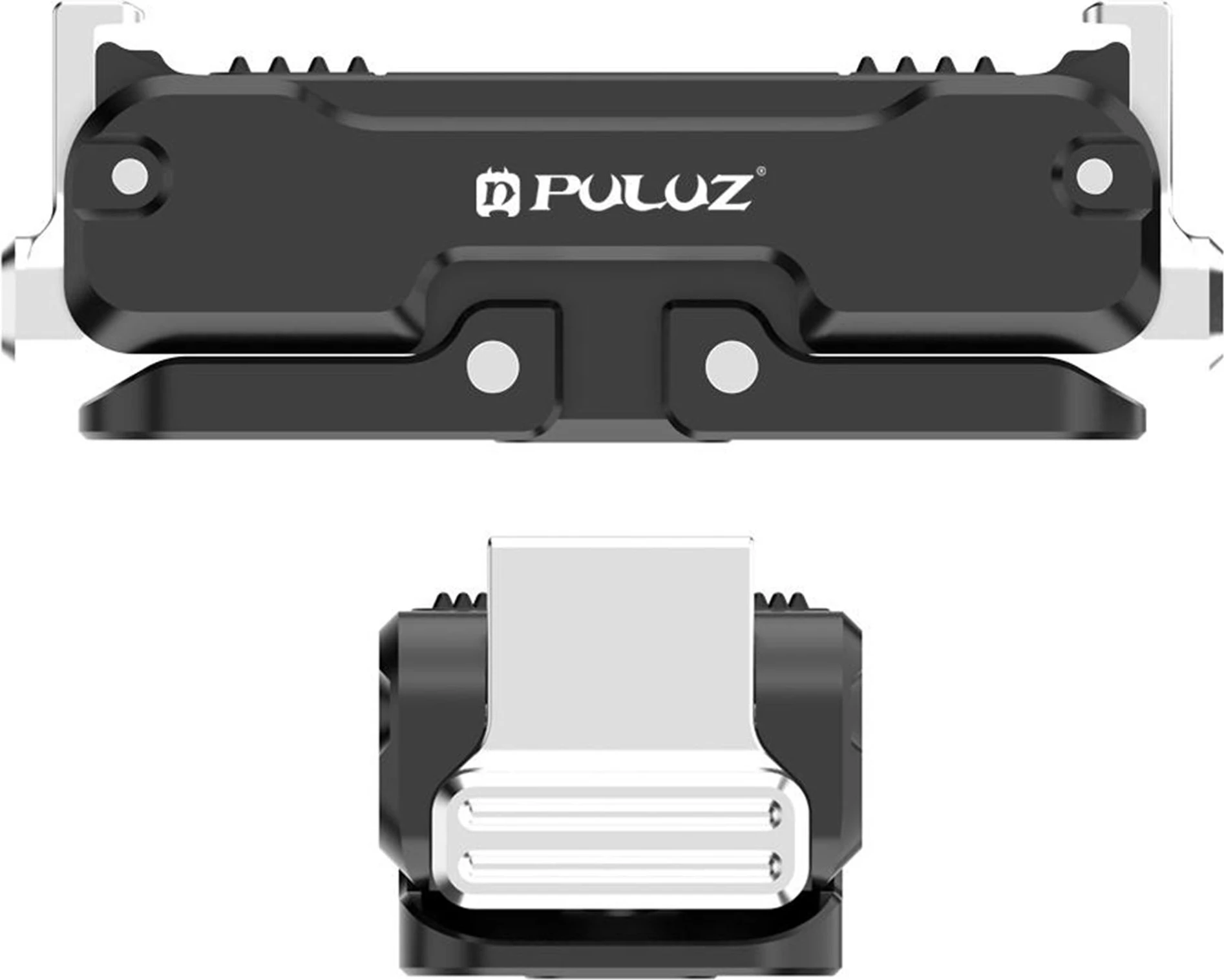 Mbajtës magnetik metalik me çlirim të shpejtë, Puluz, PU794B, për DJI Osmo Nano, alumin, me cold shoe dhe vidë 1/4", i zi