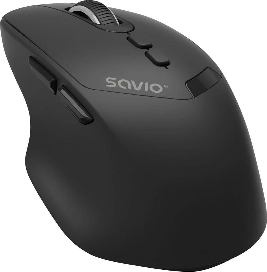 Maus Savio MB-06, wireless 2.4 GHz/BT 5.4, 2000 DPI, 6 butona, USB-C, set me receiver USB + kabllo USB-C, zi