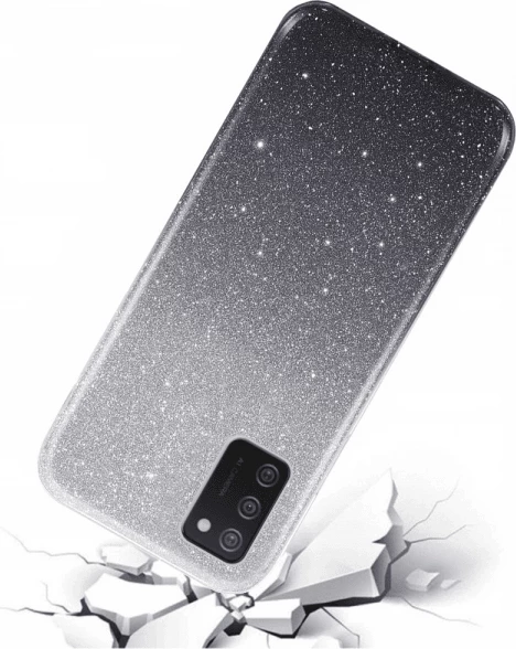 Mbështjellës ONASI 17161 Bling 2n1 për Samsung Galaxy A14, silikon me glitter të heqshëm, gri argjendi