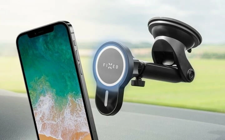 Mbajtës celulari për veturë Fixed MagClick XL FIXMCLI-XL-BK, MagSafe, karikim pa kabllo 15W, i zi, set me adapter ventilimi + kabllo USB-C 1m