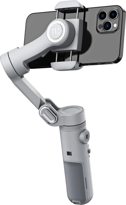 Gimbal AOCHUAN Smart X 3-aks, 2550mAh, me dritë të integrume, me tripod, Gri