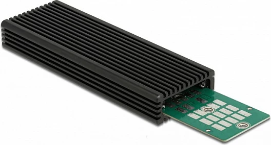 Kasë e jashtme për SSD M.2 DeLOCK USB-C 3.2 Gen 2, NVMe/SATA, 10 Gbit/s, e zezë