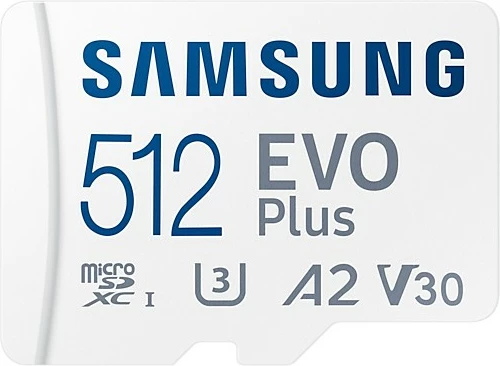 Kartelë memorie Samsung EVO Plus, 512 GB, MicroSDXC, Class 10, UHS-I, e bardhë