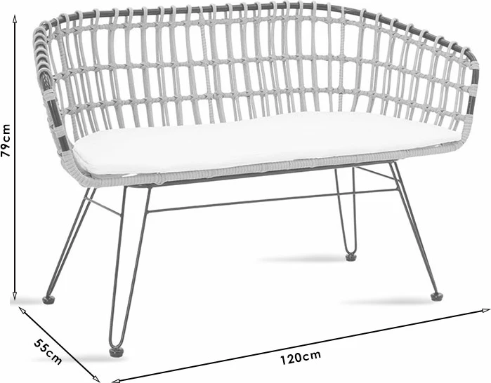 Divan dy vendesh Naoki metalik zi-pe natyral 120x55x79cm