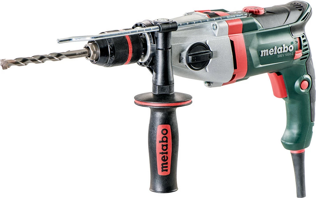 Burmashinë me goditje Metabo SBEV 1000-2, 1010W, 2 shpejtësi, mandrinë pa çelës, kabllo 4m, e zezë/gjelbër/argjendtë