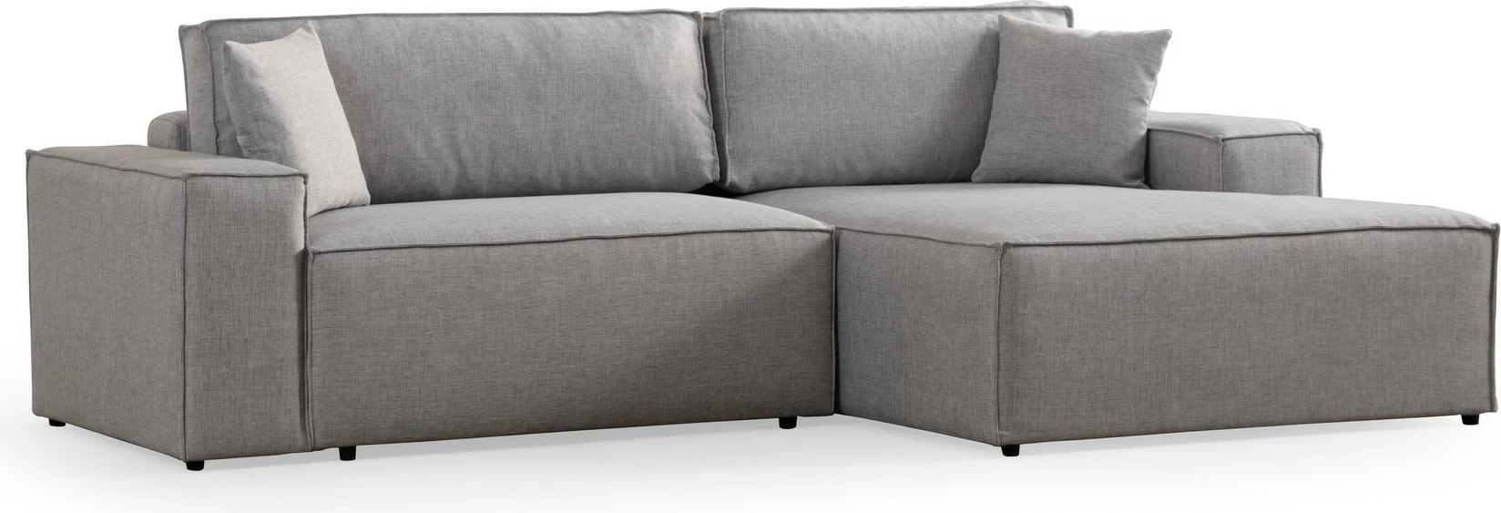 Kënd-sofë krevate Atelier del Sofa, Pırlo kënd i djathtë, gri e çelët