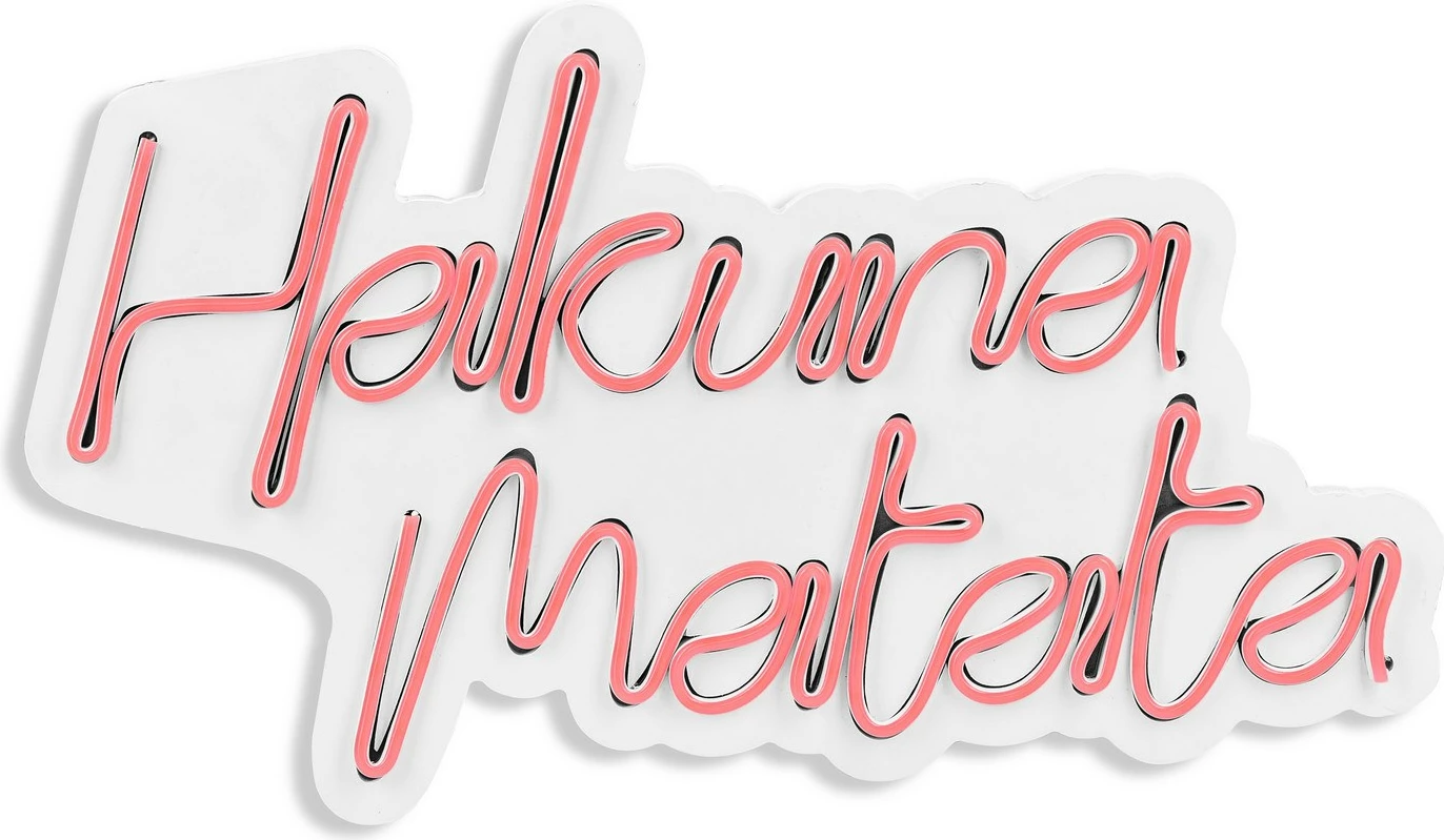 Dekor dritash LED plastike, Hakuna Matata, ngjyrë rozë