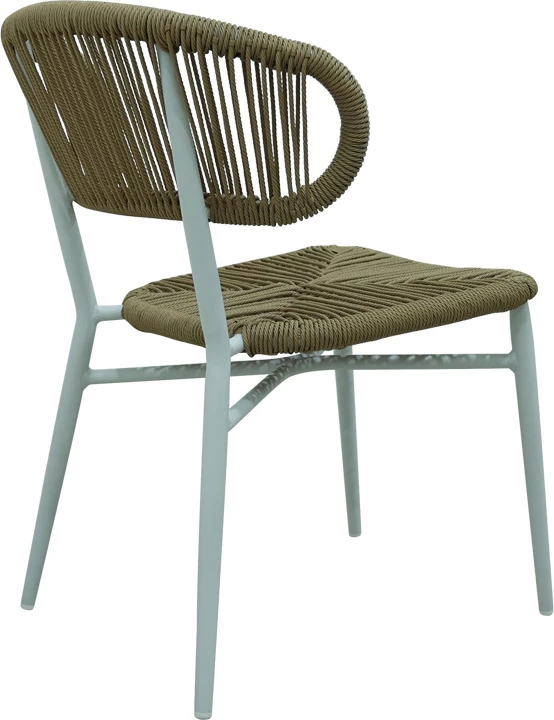 Karrige alumini-pe rattan Agus e grumbullueshme, ngjyrë e bardhë, 55x63x77cm