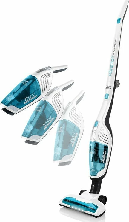 Fshesë vertikale pa kabëll ETA Moneto II Aqua Plus 6453 90000, 21.6V, 0.55L, me mop/larje, e bardhë, set me aksesorë