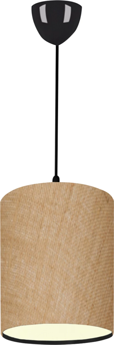 Llambë varëse tavani, shtyllë e zezë, abazhuri prej jute ngjyrë rëre, FH7623.01