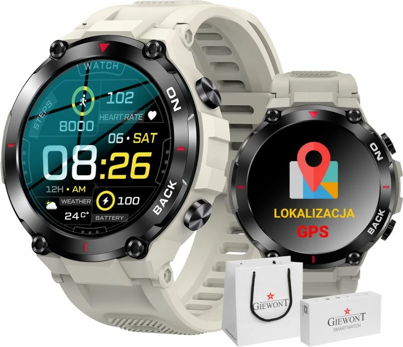 Smartwatch sportiv Giewont, gri
