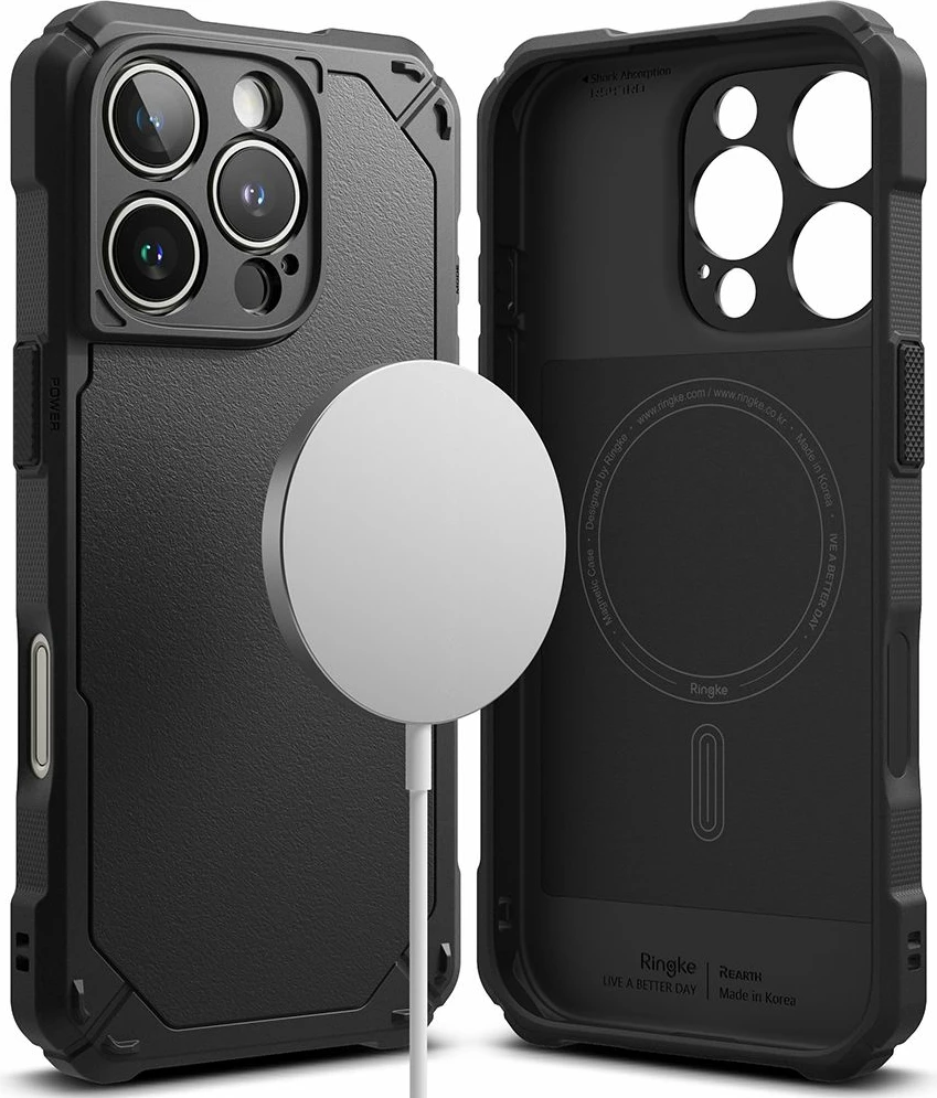 Mbështjellës Ringke Rugged Gear MagSafe për iPhone 16 Pro, i zi