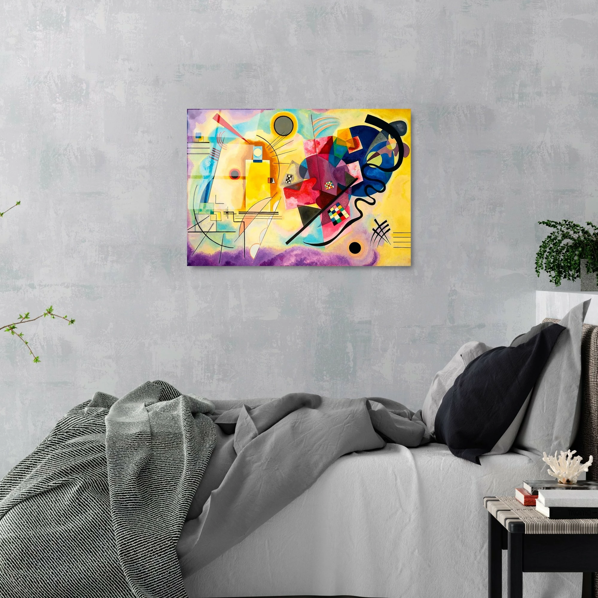 Pikturë dekorative prej xhami të temperuar, shumëngjyrëshe, UV-413, 50x70cm
