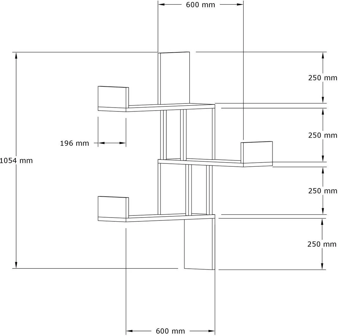 Raft muri, dizajn bombe, ngjyrë antracit, Hanah Home