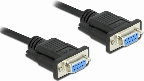 Kabllo seriale RS-232 DeLOCK DB-9 femër–femër Nullmodem, 10 m, e zezë