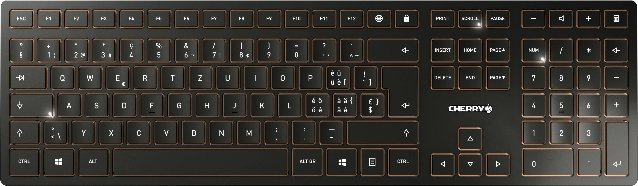 Tastierë dhe maus Cherry DW 9100 SLIM, Wireless, RF Wireless + Bluetooth, QWERTZ, Ngjyrë e zezë