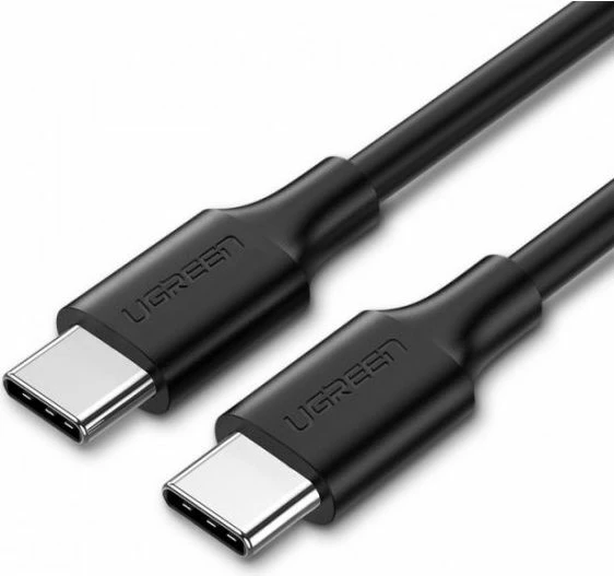 Kabl USB-C UGREEN 50997, USB 2.0, 1m, PD 60W, 3A, USB-C në USB-C, e zezë, polybag